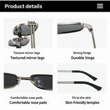 Women’s Old Money Style Square Sunglasses – Slim Metal Frame Y2K Fashion Glasses with UV Protection