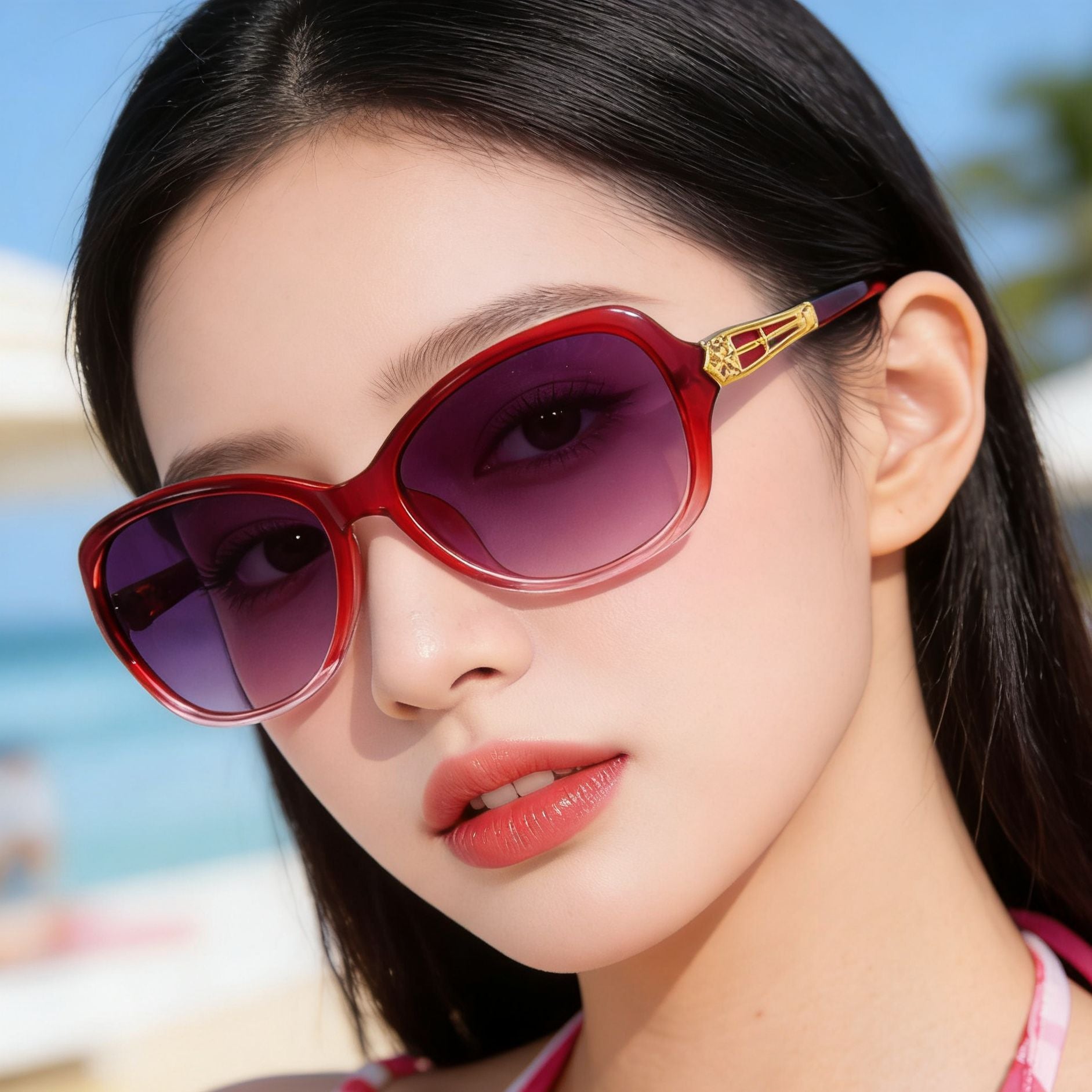2026 New Women's Sunglasses, Men's Driver's Driving Sunglasses, Anti-Uv Toad Glasses, Fashionable Large Frame Wholesale