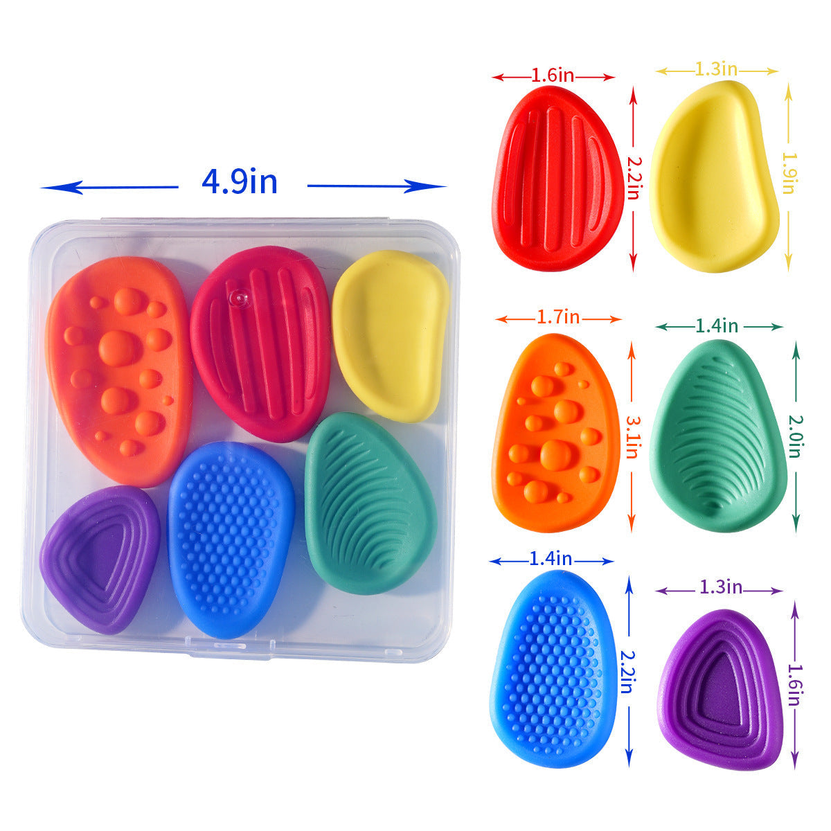 Cross-border New Fidget Toys Silicone Sensory Stone Children's Decompression Toy Soft Silicone Texture Worry Stone