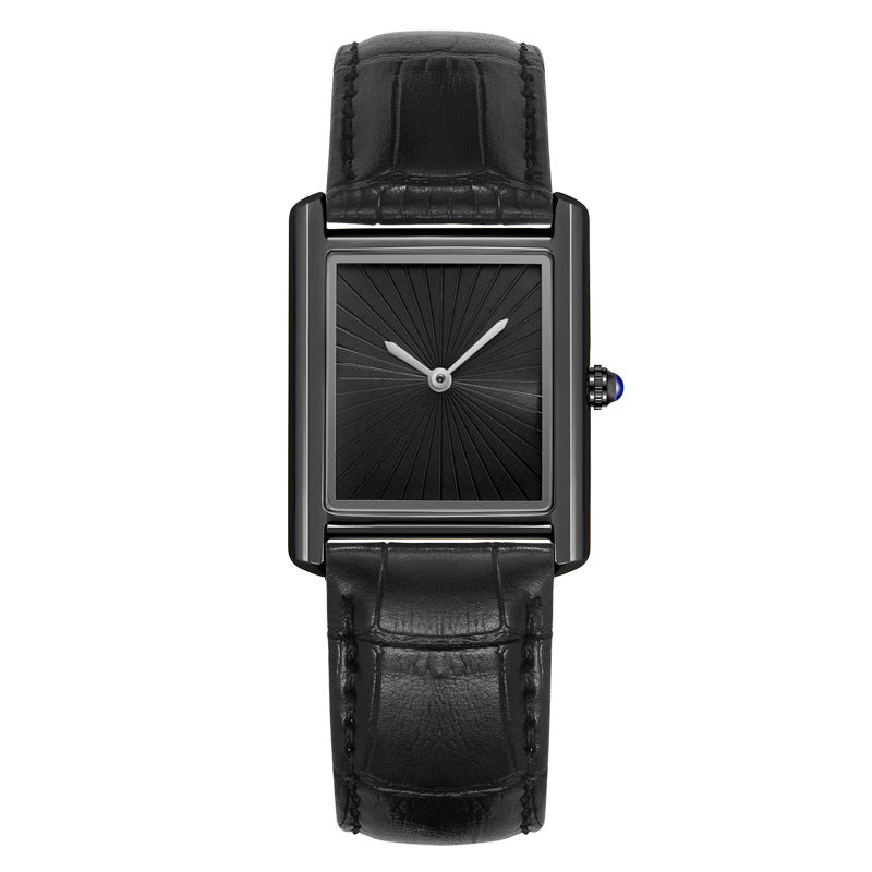 Foreign Trade New Product Men's Casual Watch Classic Simple Square Two-Pin Quartz Watch Belt Waterproof Men's Watch Wholesale