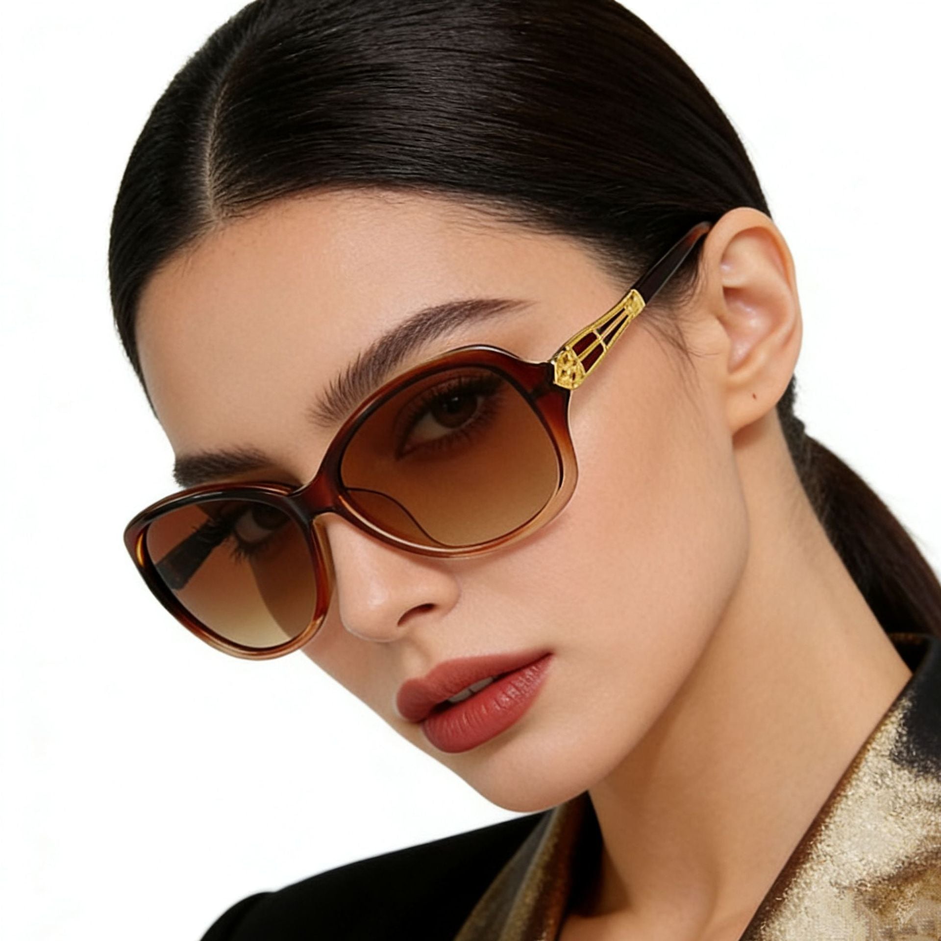 2026 New Women's Sunglasses, Men's Driver's Driving Sunglasses, Anti-Uv Toad Glasses, Fashionable Large Frame Wholesale