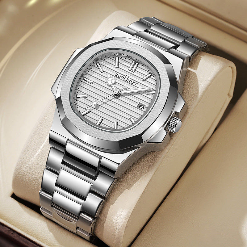 Basic Models Wholesale New Watches Men's Wholesale Men's Wristwatches Dual Calendar Luminous Quartz Stainless Steel Men's Watches