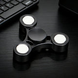 Edc Fingertip Spinner Aluminum Alloy Finger Spinner Stainless Steel Magic Stress-Relief Rotating Gadget Black Technology