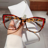 Polygon Cat-Eye Anti-Blue Light Glasses for Women – Full Frame Flat Lens
