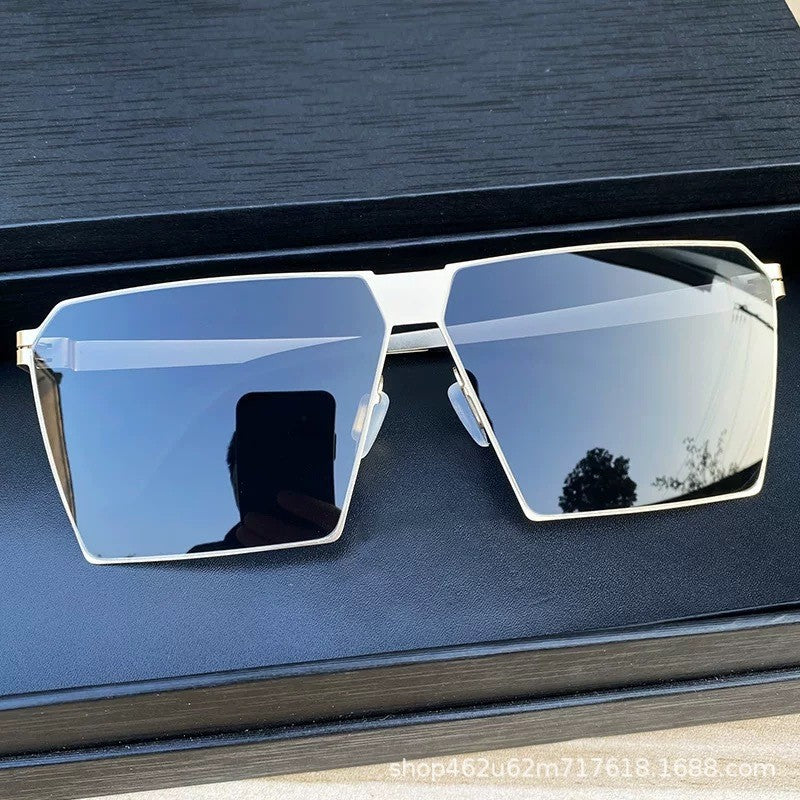 2026 New Model Live Broadcast Hot-Selling Large Square Frame Lightweight Screwless High-Definition Sunglasses Ultra-Light Sunglasses for Men for Fishing and Driving