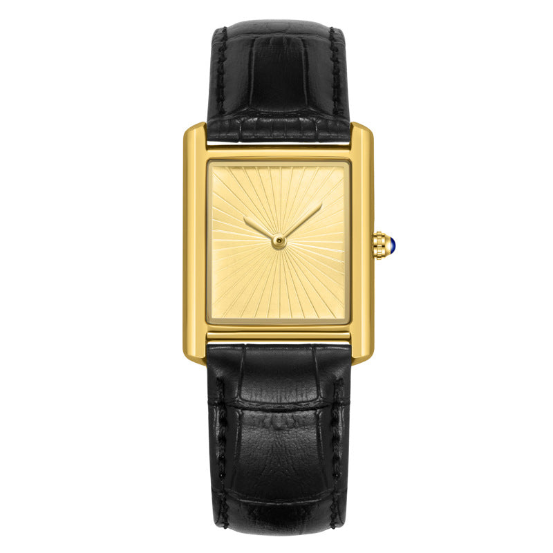 Foreign Trade New Product Men's Casual Watch Classic Simple Square Two-Pin Quartz Watch Belt Waterproof Men's Watch Wholesale