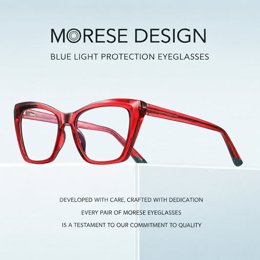 Women’s Blue Light Glasses – Fashionable Clear Lens Optical Frames with Stylish CP Pin Design