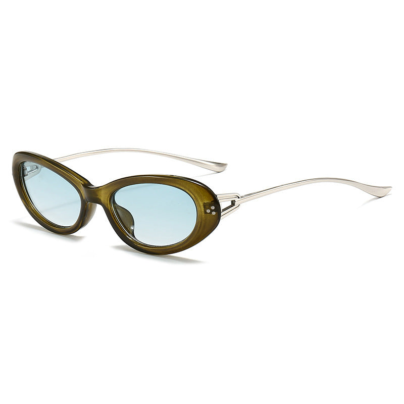 Oval Rivet Sunglasses 2026 New Style for Trendy Girls, Unique and High-end Sunglasses, European and American Style Sunglasses
