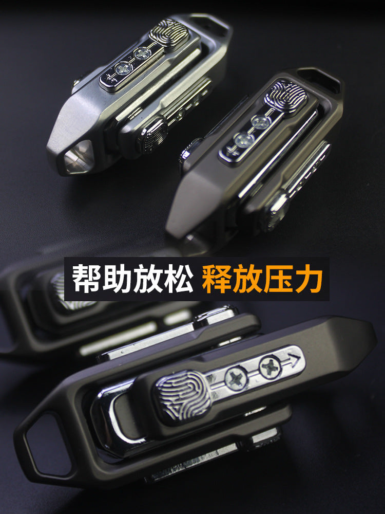 Cross-Border Push Egg Pop Coin Edc Metal Stress Relief Toy Fingertip Spinner Push Card Black Technology Pendant