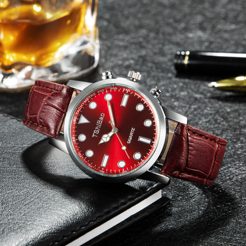 Foreign Trade Retro Leather Strap Watch, Quartz Business Mechanical Watch, Korean Style Fashion Trendy Simple Watch, Factory Direct Sales