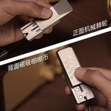 Cyber-Pickup Card Pusher Metal Stress Relief Toy Mechanical Ratchet Magnetic Snap Coin EDC Fidget Toy Blind Box