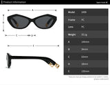 Angular Cat Eye Sunglasses – Modern Retro Design with Stylish Temple Detailing
