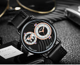 Sanda Men’s Dual Time Zone Quartz Watch – Large Dial Business Wristwatch with Mesh Strap & Fashion Design