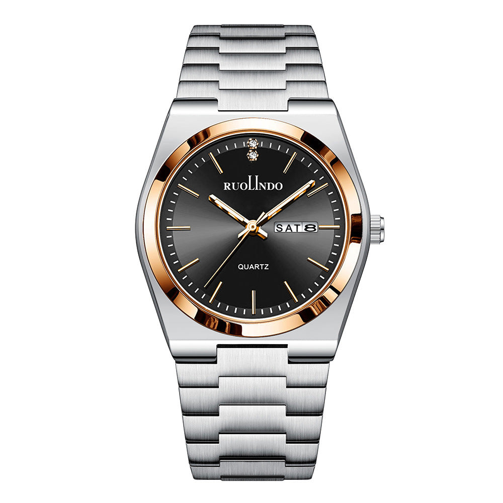 Basic Models Wholesale New Watches Men's Wholesale Men's Wristwatches Dual Calendar Luminous Quartz Stainless Steel Men's Watches