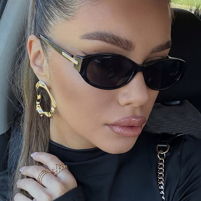 Oval Minimalist Sunglasses 2026 New Trendy Sunglasses Street Style High-End Women's Sunglasses