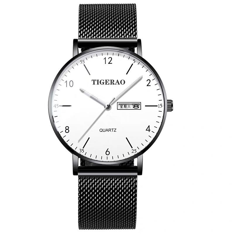 TikTok Watch Men's Waterproof Double Calendar Trend Starry Sky Non-mechanical Watch Quartz Watch Luminous New Wholesale Cross-Border