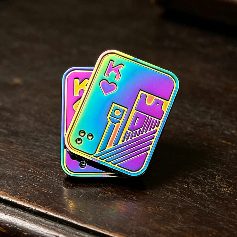 Triangular Rotating Card Pusher Edc Three-Ring Snap Coin Snap Card Hand-Push Sound Coin Stress-Relief Handheld Toy Ppb