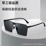 2026 New Model Live Broadcast Hot-Selling Large Square Frame Lightweight Screwless High-Definition Sunglasses Ultra-Light Sunglasses for Men for Fishing and Driving