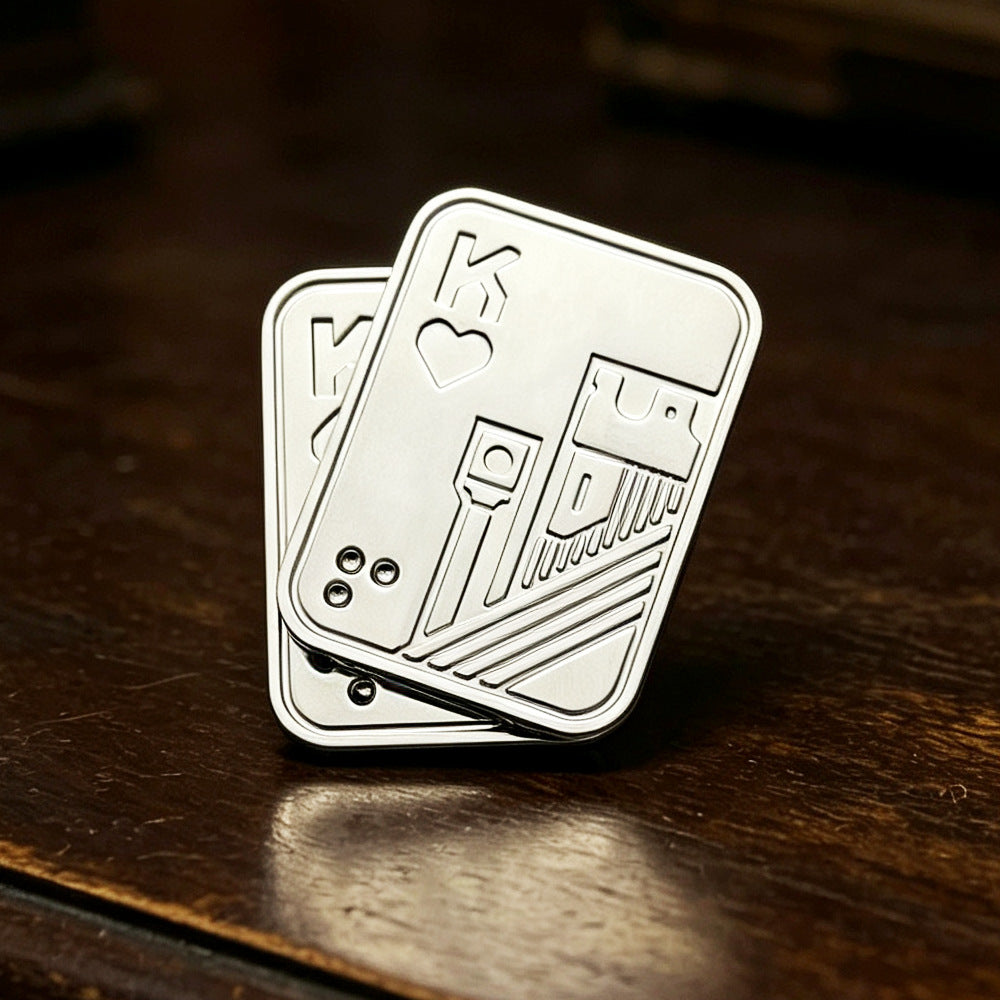 Triangular Rotating Card Pusher Edc Three-Ring Snap Coin Snap Card Hand-Push Sound Coin Stress-Relief Handheld Toy Ppb