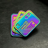 Triangular Rotating Card Pusher Edc Three-Ring Snap Coin Snap Card Hand-Push Sound Coin Stress-Relief Handheld Toy Ppb