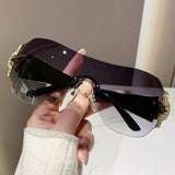 Cross-Border One-Piece Frameless Y2K Sunglasses, Influencer Picks, 2025 New Style, Unique Goggles, Ins Sunglasses