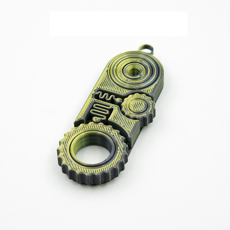 Cross-Border Hot-Selling 3D Printed Three-In-One Fingertip Stress Relief Toy Pendant with Rotating Gears for Relaxation and Anxiety Relief