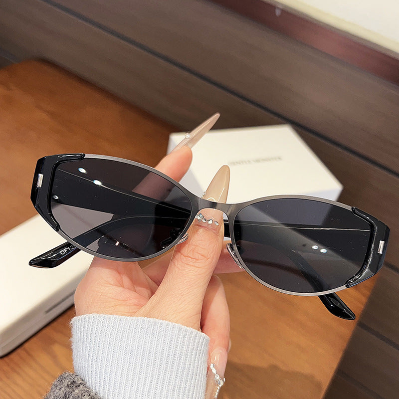 2026 New Style Cat-Eye Sunglasses for Women, Green Small Frame, Round Face Slimming, Sun Protection, Uv Protection, Trendy Sunglasses