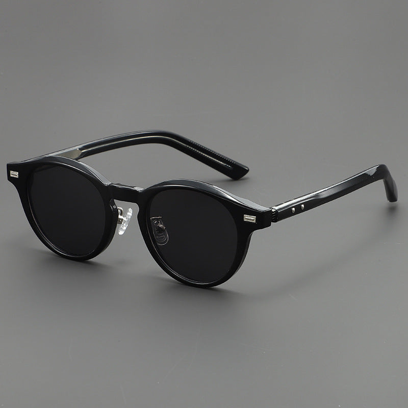 2025 New Light Tea Frame Glasses Men's Trendy Sunglasses Women's Personalized Advanced Sunglasses with Power-adjustable Myopia Glasses