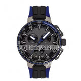 New AliExpress WIS foreign trade men's 6-hand silicone strap quartz watch TT chronograph from the source manufacturer