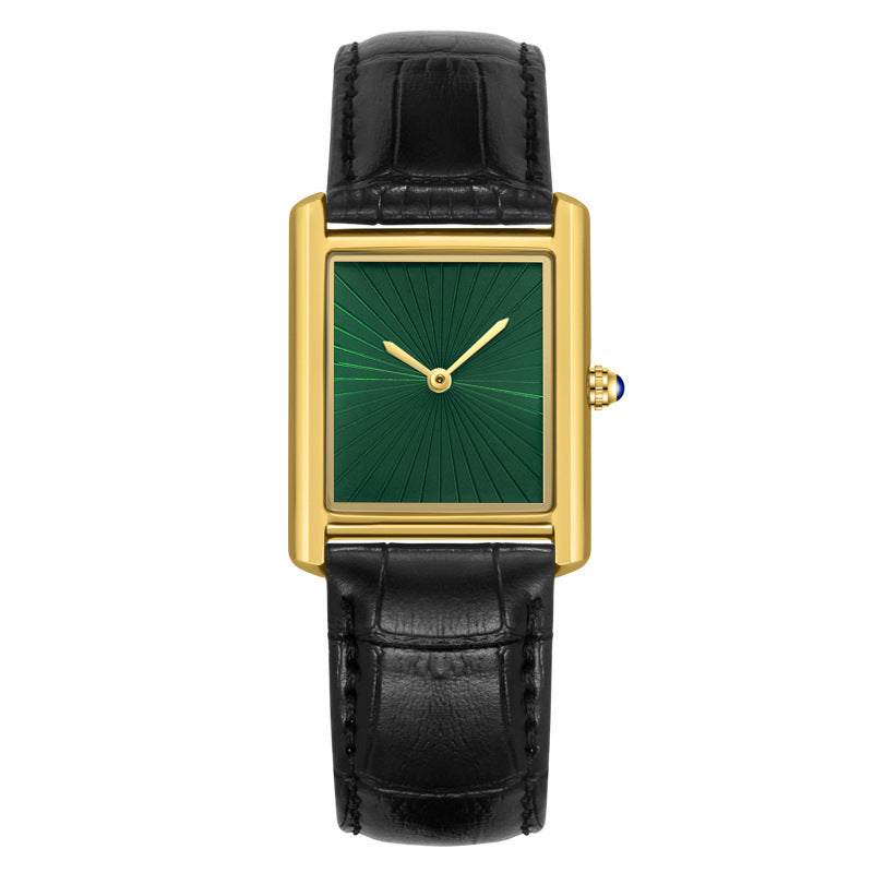 Foreign Trade New Product Men's Casual Watch Classic Simple Square Two-Pin Quartz Watch Belt Waterproof Men's Watch Wholesale