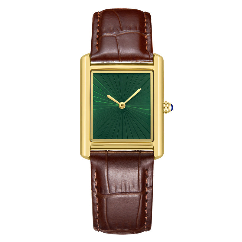 Foreign Trade New Product Men's Casual Watch Classic Simple Square Two-Pin Quartz Watch Belt Waterproof Men's Watch Wholesale