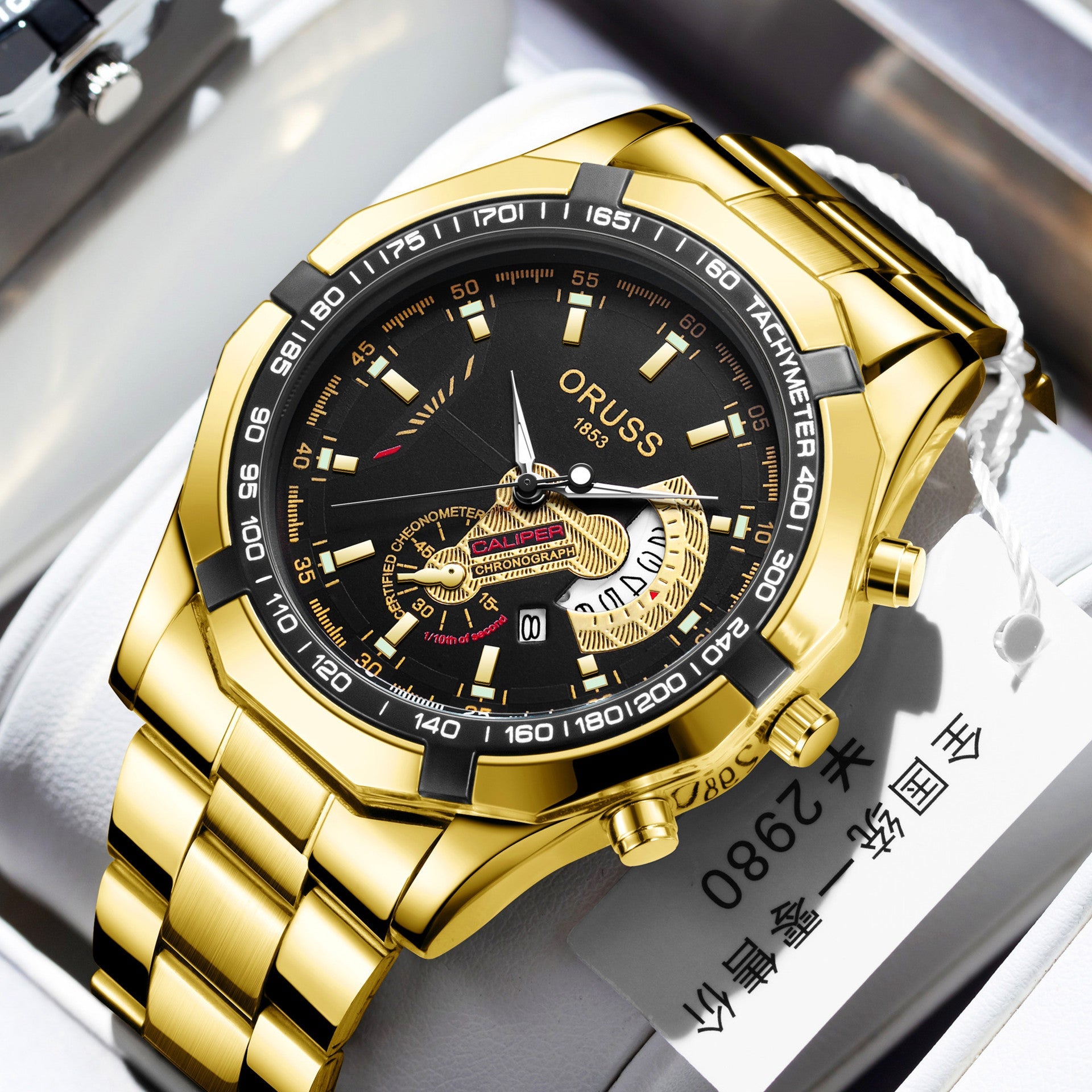 genuine goods Automatic Watch 2022 New Luminous Waterproof Calendar Business Men's Watch Large Dial Hollow Watch