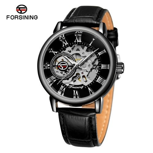 Foreign Trade Best-Selling Men's Fashionable Retro Hollow-Out Transparent Bottom Mechanical Watch