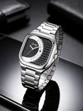 CARTISI Men’s Square Metal Strap Quartz Watch – Retro Fashion Wristwatch with Minimalist Design & Premium Style