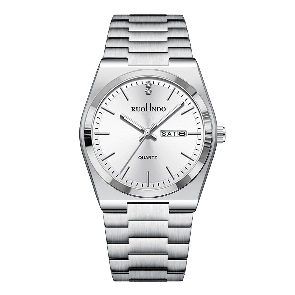 Basic Models Wholesale New Watches Men's Wholesale Men's Wristwatches Dual Calendar Luminous Quartz Stainless Steel Men's Watches