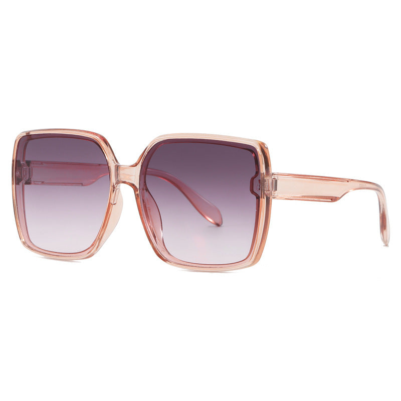 Cross-Border Hot-Selling In-Stock Items, One-Piece Dropshipping Uv400 Sunglasses, Large Square Frame, European and American Internet Celebrity Trend, Street Style, Instagram Fashion