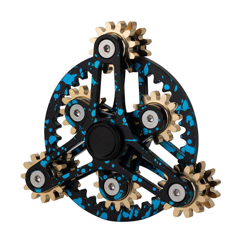 Fingertip gyro planet wheel finger gyro pure copper gear Ferris wheel gear linkage rotating power decompression toy
