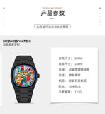 Men’s Square Dial Cartoon Sports Quartz Watch – Waterproof Large Display Wrist Watch for Casual & Everyday Wear