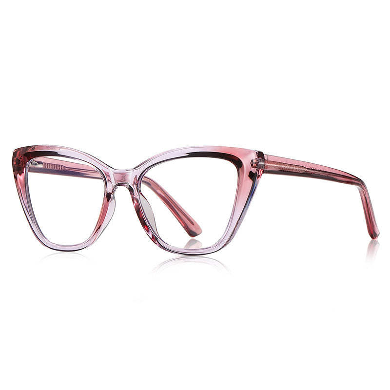 New anti-blue light plain glasses 2148 personality progressive color cat glasses frame Brazil North America foreign trade plain glasses for women