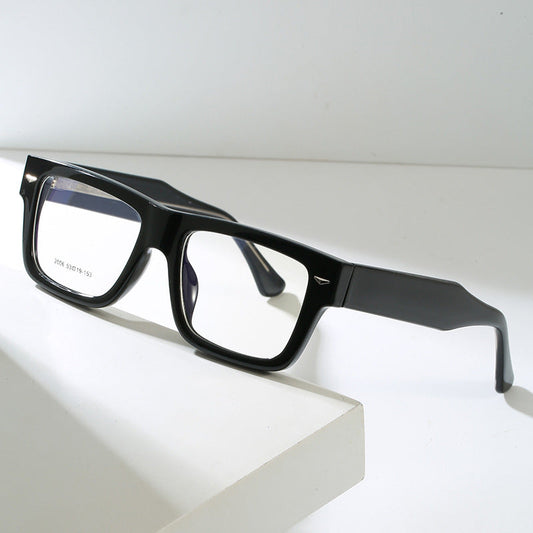 Black-Framed Glasses for Men, Ultra-Light, Large Square Frame, Suitable for Prescription Lenses, for Large Faces, Matte Plain Glasses Frame, Trendy for Women