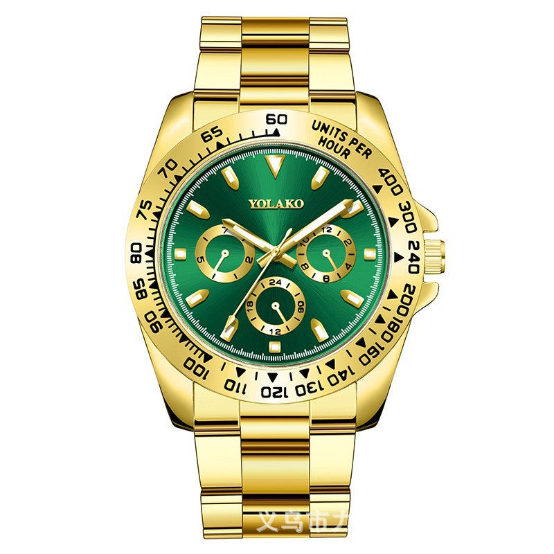 Cross-border explosions gold men's watches men's watches steel band business watches luminous quartz spot wholesale spot manufacturers