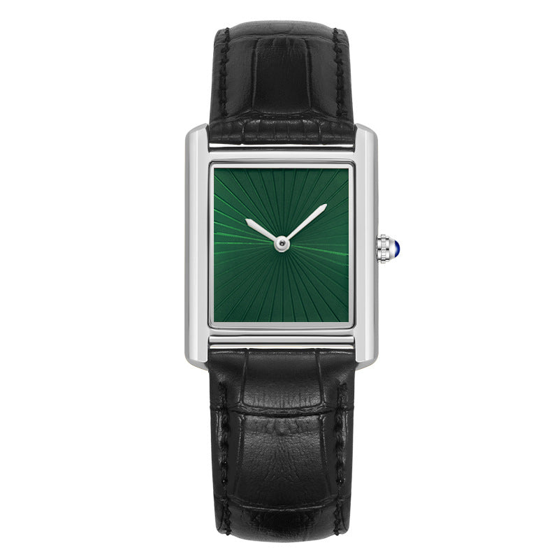 Foreign Trade New Product Men's Casual Watch Classic Simple Square Two-Pin Quartz Watch Belt Waterproof Men's Watch Wholesale