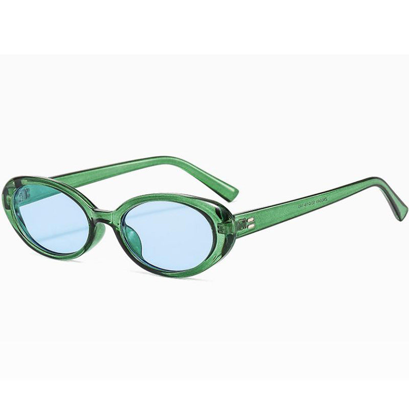 2026 New Style Small Oval Sunglasses, Fashionable and Unique, Popular among Internet Celebrities, Small Frame Glasses, Street Style Gradient Sunglasses