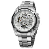 Forsining automatic mechanical watch steel band hollow luminous men's watch fashion mechanical wrist watch wholesale