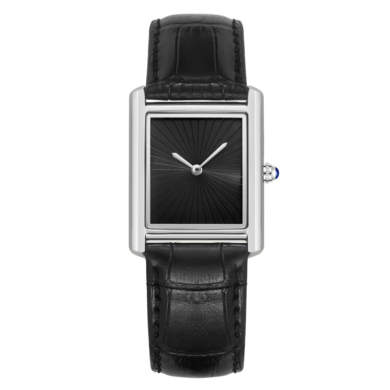Foreign Trade New Product Men's Casual Watch Classic Simple Square Two-Pin Quartz Watch Belt Waterproof Men's Watch Wholesale