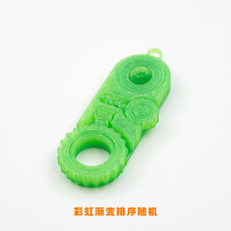 Cross-Border Hot-Selling 3D Printed Three-In-One Fingertip Stress Relief Toy Pendant with Rotating Gears for Relaxation and Anxiety Relief