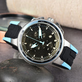 New AliExpress WIS foreign trade men's 6-hand silicone strap quartz watch TT chronograph from the source manufacturer