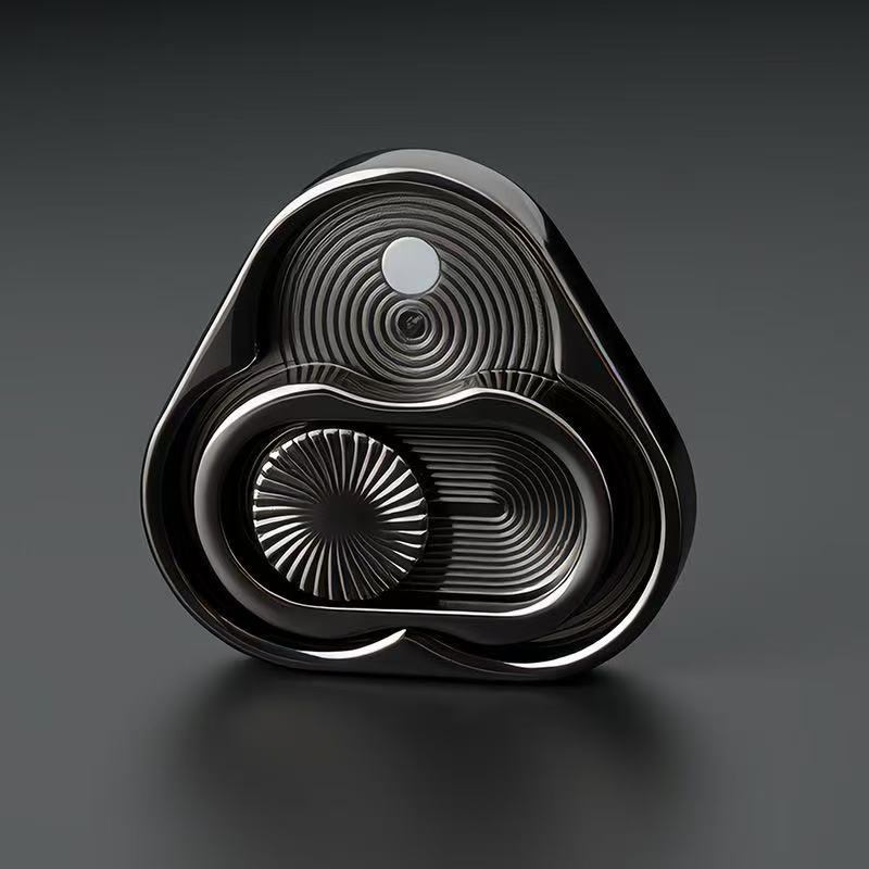 Triangular Rotating Card Pusher Edc Three-Ring Snap Coin Snap Card Hand-Push Sound Coin Stress-Relief Handheld Toy Ppb