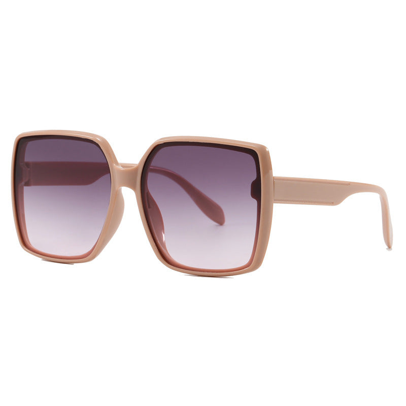 Cross-Border Hot-Selling In-Stock Items, One-Piece Dropshipping Uv400 Sunglasses, Large Square Frame, European and American Internet Celebrity Trend, Street Style, Instagram Fashion