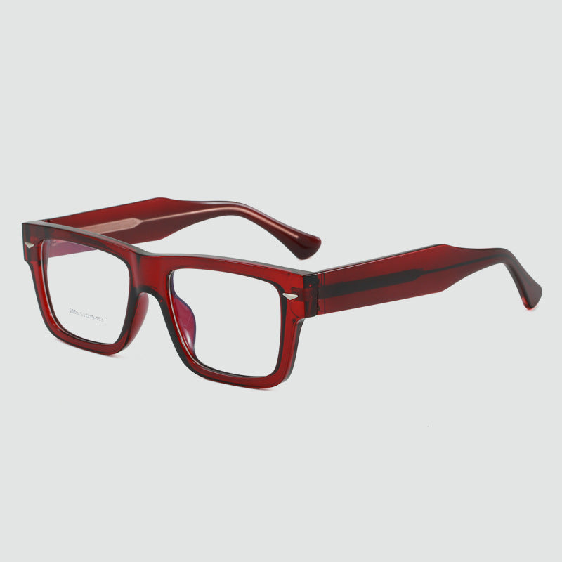 Black-Framed Glasses for Men, Ultra-Light, Large Square Frame, Suitable for Prescription Lenses, for Large Faces, Matte Plain Glasses Frame, Trendy for Women